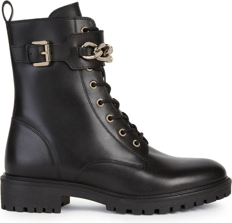 Geox - Hoara - Veterboot - Zwart - Leer