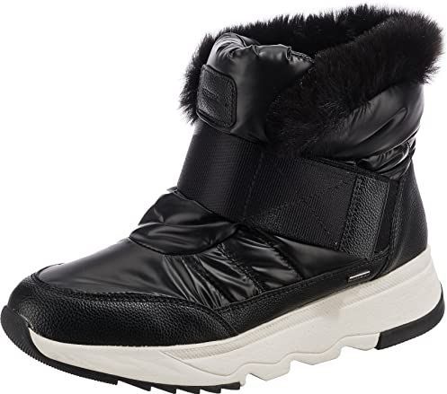 Falena ABX - Damesankle Boot - Zwart - Nylon en Leerlook