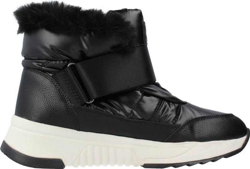 Geox - Falena Abx - Damesankle Boot - Zwart - Nylon en Leerlook