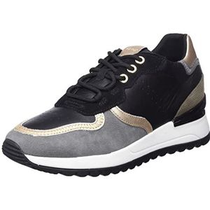 Geox D Desya A Sneakers voor dames, Black Dk Grey., 36 EU Smal