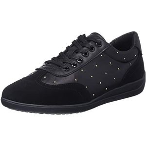 Geox Dames D Myria Sneakers, zwart, 36 EU