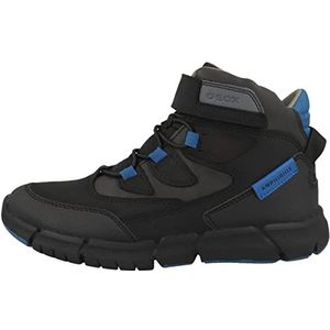 Geox Jongens J Flexyper Boy B ABX enkellaarzen, Black Petrol, 36 EU