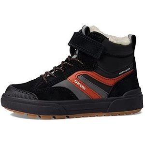Geox J WEEMBLE Boy B ABX Sneaker, Black/Rust, 35 EU