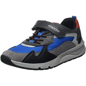 Geox J Rooner Boy C, sneakers voor kinderen en jongeren, grijs, blauw, hemelsgrijs, 24 EU
