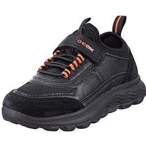 Geox J SPHERICA Boy D Sneaker, zwart/oranje, 35 EU
