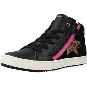 Geox J Kalispera Girl A Sneakers voor meisjes, Black Fuchsia, 24 EU