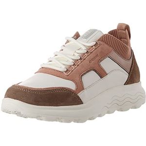 Geox D Spherica C Sneakers voor dames, Off White Dk Rose