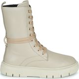Geox - Isotte Enkellaarsjes - Beige - Leer/Polyester