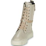 Geox - Isotte Enkellaarsjes - Beige - Leer/Polyester