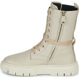 Geox - Isotte Enkellaarsjes - Beige - Leer/Polyester
