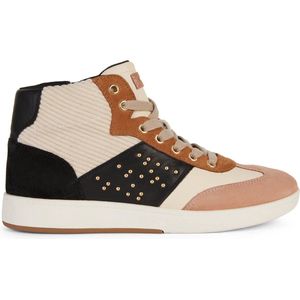 Geox D MELEDA Sneakers voor dames, crème/zwart, 41 EU