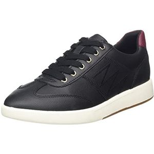Geox D MELEDA Sneakers voor dames, zwart/DK Bourgundy, 37 EU