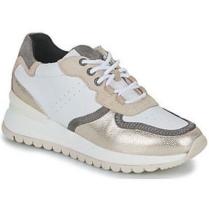Geox Dames D DESYA Sneakers, White/LT Taupe, 40 EU