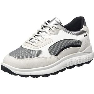 Geox Dames D Spherica 4x4 B ABX Sneakers, Off White Dk Grey, 40 EU