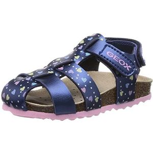 Geox B Chalki Girl Sandalen voor meisjes, blauw marineblauw roze, 26 EU