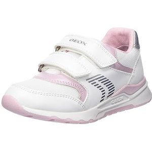 Geox B Pyrip Girl sneakers voor meisjes, wit-roze., 25 EU