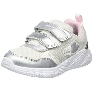 Geox B Sprintye Girl Sneakers voor meisjes, Zilverroze., 25 EU