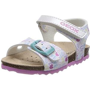 Geox Baby Meisje B CHALKI Girl Sandaal, Wit/Multicolor, 24 EU, Wit Multicolor, 24 EU