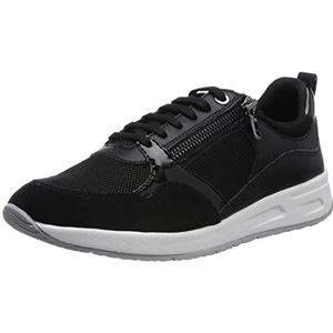 Geox D BULMYA Sneakers voor dames, zwart, 37 EU, zwart, 37 EU
