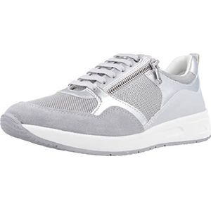 Geox D BULMYA Sneakers voor dames, zilver/LT grijs, 38 EU, Silver Lt Grey, 38 EU