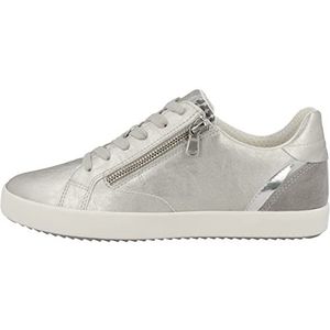 Geox D BLOMIEE Sneakers voor dames, zilver/LT grijs, 41 EU, Silver Lt Grey., 41 EU