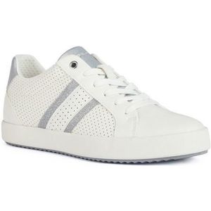 Geox D BLOMIEE Sneakers voor dames, Optic White/Silver, 36 EU, Optiek Wit Zilver, 36 EU
