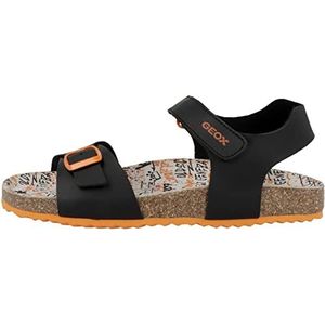 Geox Jongens J Ghita Boy sandalen, zwart/oranje., 30 EU