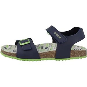 Geox Jongens J Ghita Boy sandalen, Navy Lime, 34 EU