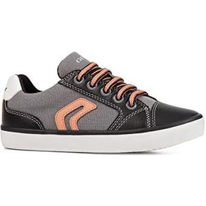 Geox J GISLI Boy Sneaker, grijs/oranje, 25 EU, Grijs Oranje, 25 EU