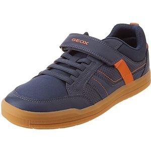 Geox J Arzach Boy Sneakers voor jongens, Navy Oranje, 25 EU