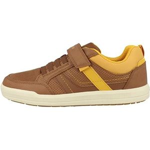 Geox J Arzach Boy Sneakers voor jongens, Cognac Dk Yellow, 26 EU