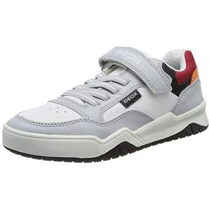 Geox J Perth Boy sneakers, LT Grey/RED, 39 EU, Lt Grey Red, 39 EU