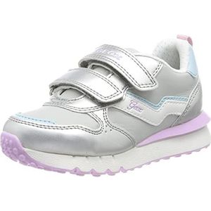 Geox J Fastics Girl Sneakers voor meisjes, grijs aqua, 24 EU