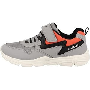 Geox J New Torque Boy Sneakers voor heren, Grijs rood, 38 EU