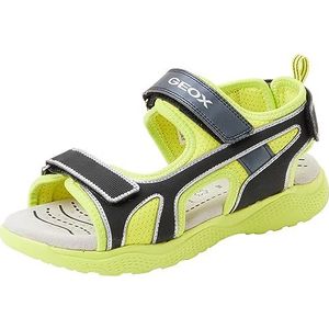 Geox J Splush Boy sandalen voor jongens, Lime Black, 35 EU