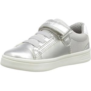 Geox J Djrock Girl Sneakers voor meisjes, zilver, 26 EU
