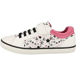 Geox J GISLI Girl sneakers voor jongens en meisjes, wit/roze (dark pink), 24 EU, Wit Dk Roze, 24 EU