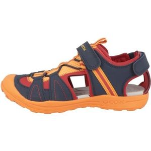 Geox J Vaniett sandaal voor jongens, Blauw Oranje, 12.5 UK Child Narrow
