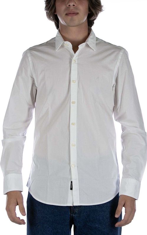 T-shirt - Wit - 97% Katoen 3% Elastaan - Lange Mouwen