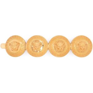 Versace, Tribute Medusa Haarspeld Gouden Messing Geel, Dames, Maat:ONE Size