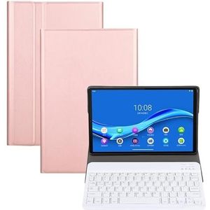 Tablet toetsenbordhoes AM11 2 In 1 verwijderbare Bluetooth-toetsenbord + Beschermende lederen tablethoes met houder voor voor Lenovo M10 FHD Rel Tb-X605FC/LC