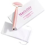 Teaology Rose Quartz Vibrerende Gezichtsroller - Rose quartz roller gezichtsverzorging - Elektrische jade roller - 1 stuk