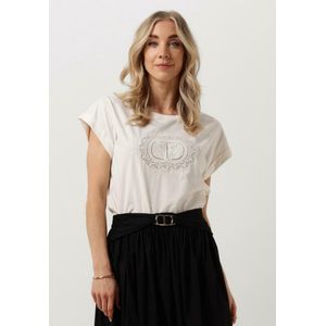 Twinset Milano Knitted T-shirt Tops T-shirts Dames - Shirt - Ecru