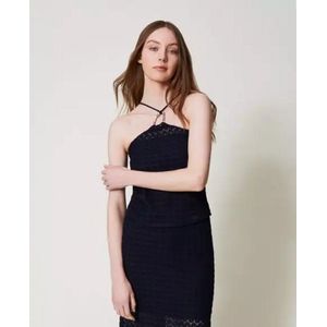 Twinset - Gehaakte Top - Blauw - Katoen