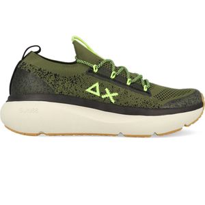 Sun68 - Z34127 - Sneakers - Groen - Stof - Vetersluiting
