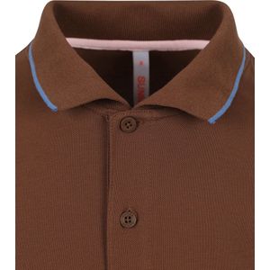 Sun68 Poloshirt Small Stripe Collar Bruin - Heren