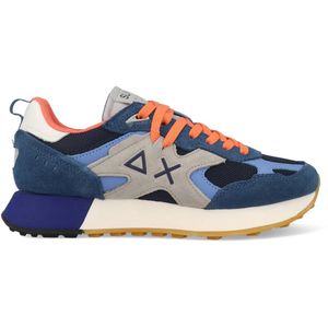 Sun68 - Veelkleurig - Suède - Outdoor Sneakers in Donkerblauw