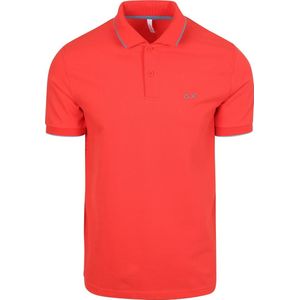 Sun68 Poloshirt Small Stripe Collar Rood