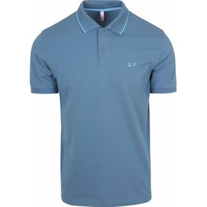 Sun68 Poloshirt Small Stripe Collar Avio Blau - Größe M