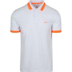 Sun68 Poloshirt Big Stripe Fluo Wit - Maat M - Heren